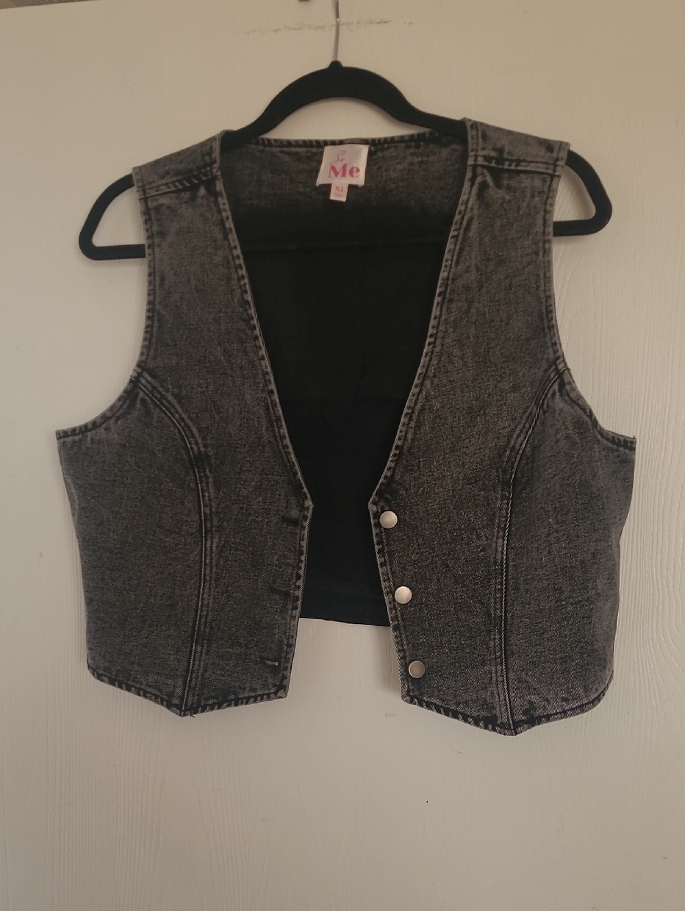 So Me Black Denim Vest
